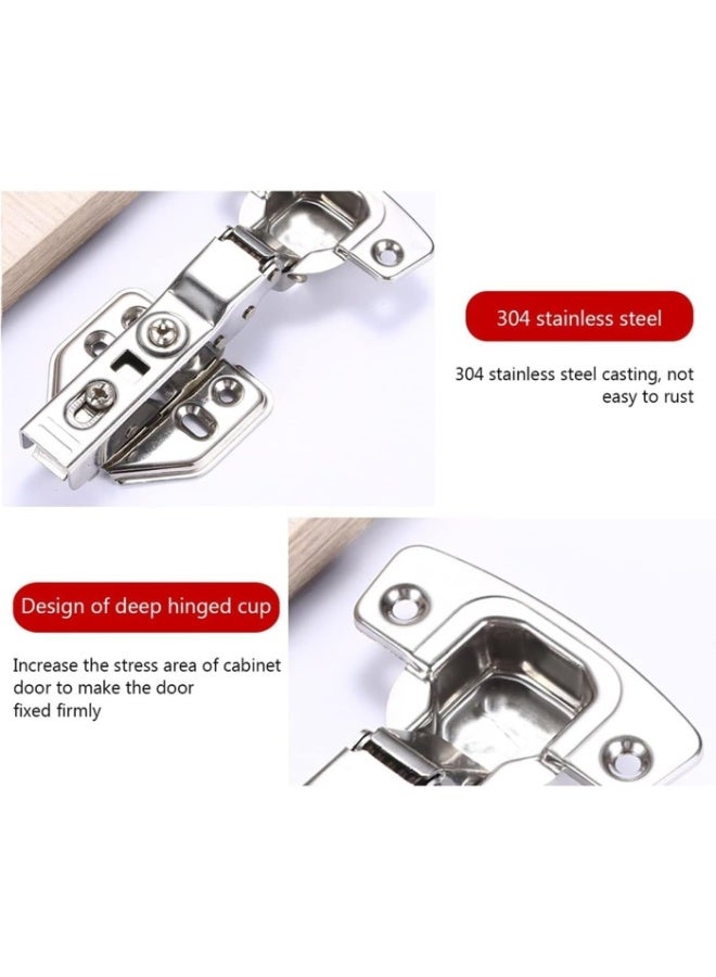 Bukela X spring Kitchen Units Door Hinges, 4 PCS Stainless Steel Soft Close Cabinet Hinges, Hidden Hinges for Cabinet Doors with Screws, Full Overlay Mute Cabinet Hinges for Frameless Cabinets - Image 3