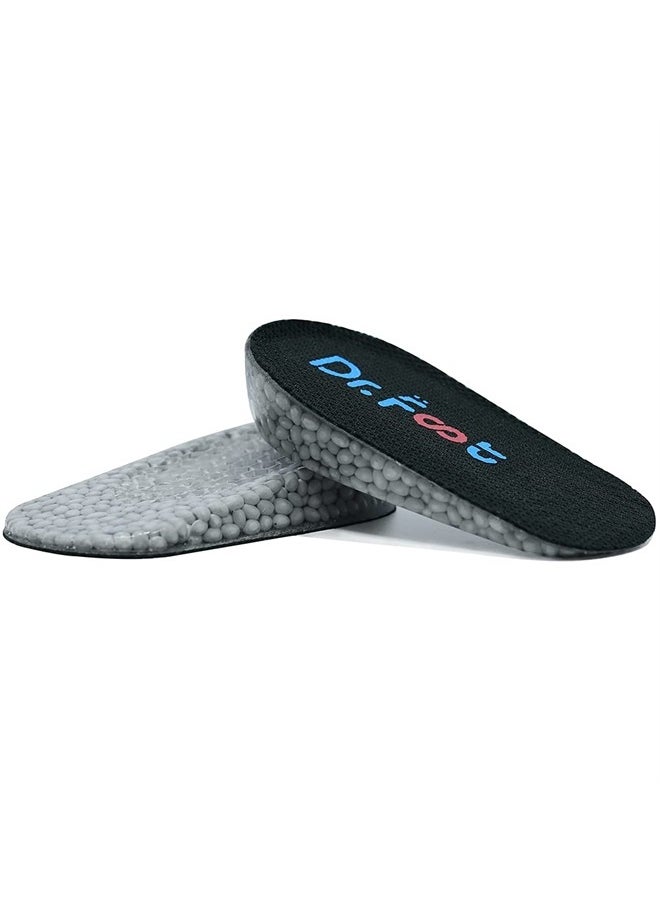 Dr.Foot Dr. Foot's Height Increase Insoles, Heel Cushion Inserts, Heel Lift Inserts for Leg Length Discrepancies (Small (1" Height) | Black)  - Image 1