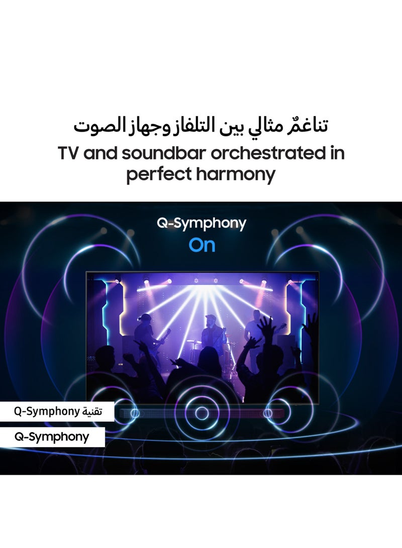 98 Inch 4K Display Smart TV | Supersize Picture Enhancer | Motion Xcelerator | 100HZ | Built in receiver | Tizen OS | Q-Symphony | Model Year 2024 |