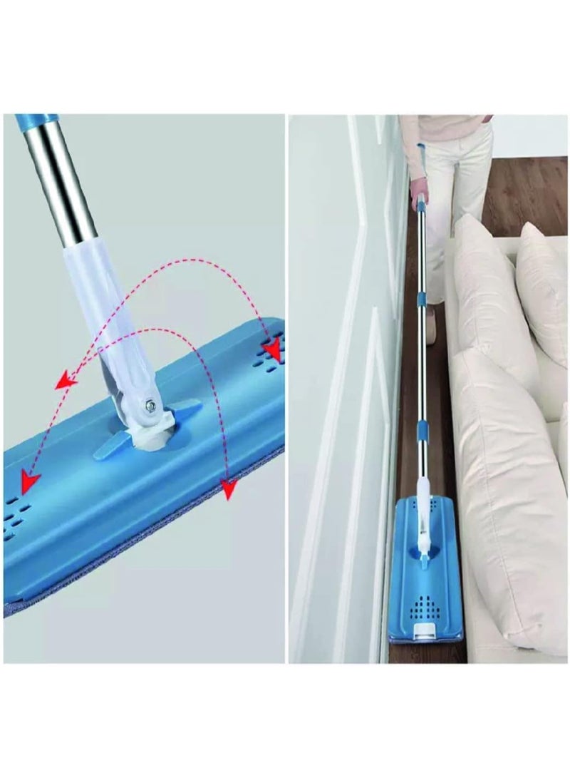 Dreamons Link Microfiber Flat Mop With Bucket, Cleaning Squeeze Hand Free Floor Mop, 3 Reusable Mop Pads, Stainless Steel Handle,360° Rotating Head Squeeze Flat Mop - Image 4