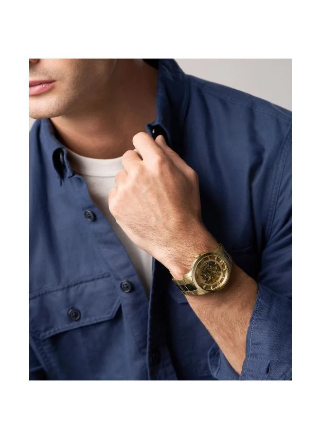 Fossil Townsman Automatic Watch with Gold Plated Metal Bracelet