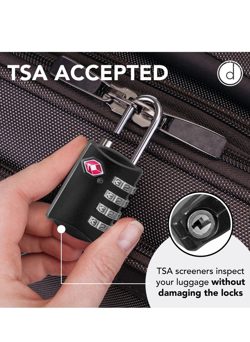 SYOSI - Luggage Lock- 4 Digit Combination Steel Padlocks - Approved Travel Lock for Suitcases & Baggage - Image 1
