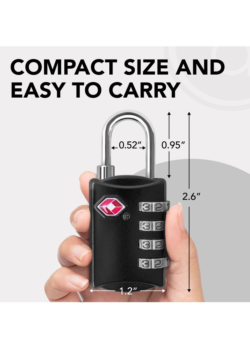 SYOSI - Luggage Lock- 4 Digit Combination Steel Padlocks - Approved Travel Lock for Suitcases & Baggage - Image 1