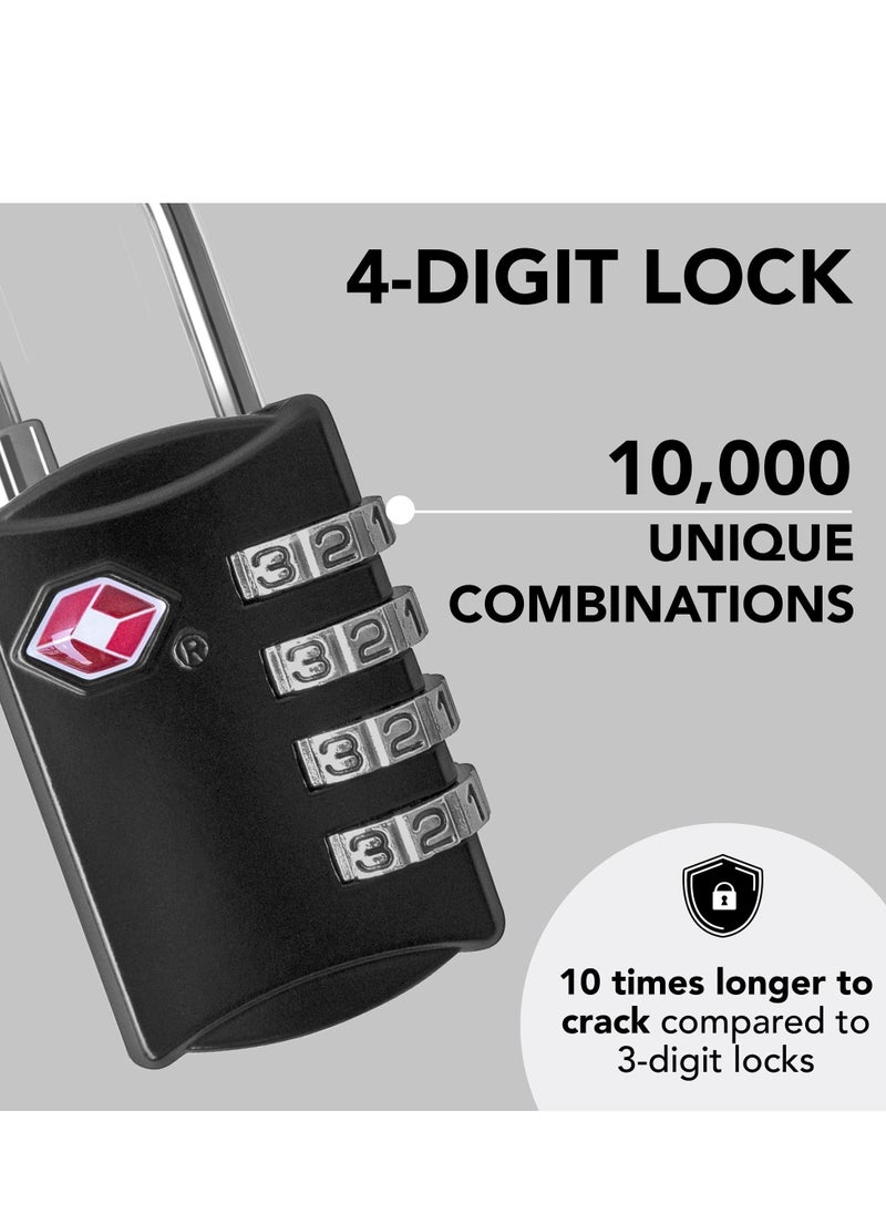 SYOSI - Luggage Lock- 4 Digit Combination Steel Padlocks - Approved Travel Lock for Suitcases & Baggage - Image 1