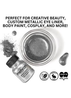 mehron Mehron Makeup Metallic Powder | Metallic Chrome Powder Pigment for Face & Body Paint, Eyeshadow, and Eyeliner .5 oz (14 g) (Silver)  - Image 3