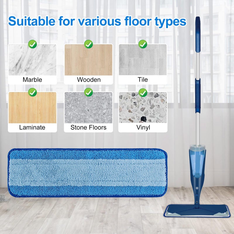 Yuunaie Mop Replacement Pads for Bona, Microfiber Cleaning Pad for Bona, 3 Pack 18 Inch Mop Cleaning Pads for Bona Hardwood & Hard Surface Floors, Reusable & Washable & Microfiber Mop Pads for Bona Mop - Image 3