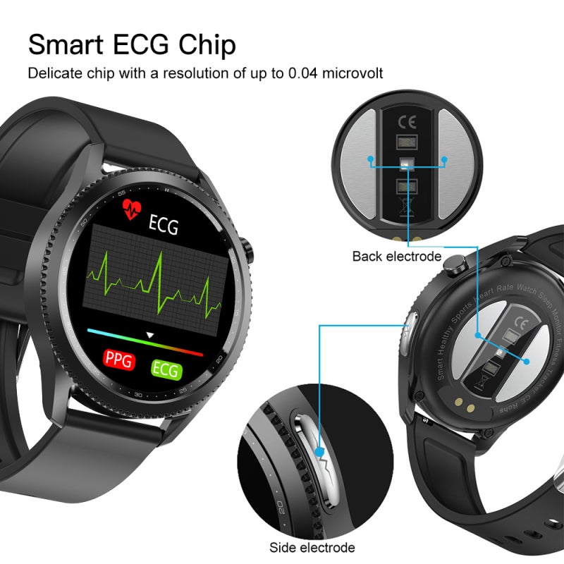 Smart Bracelet: 1.3in High Definition Touch Screen - 24/7 Heart Rate ECG & Oxygen Monitoring Smartwatch for Fitness Enthusiasts, Daily Health Tracking & Remote Family Health Check - Image 3