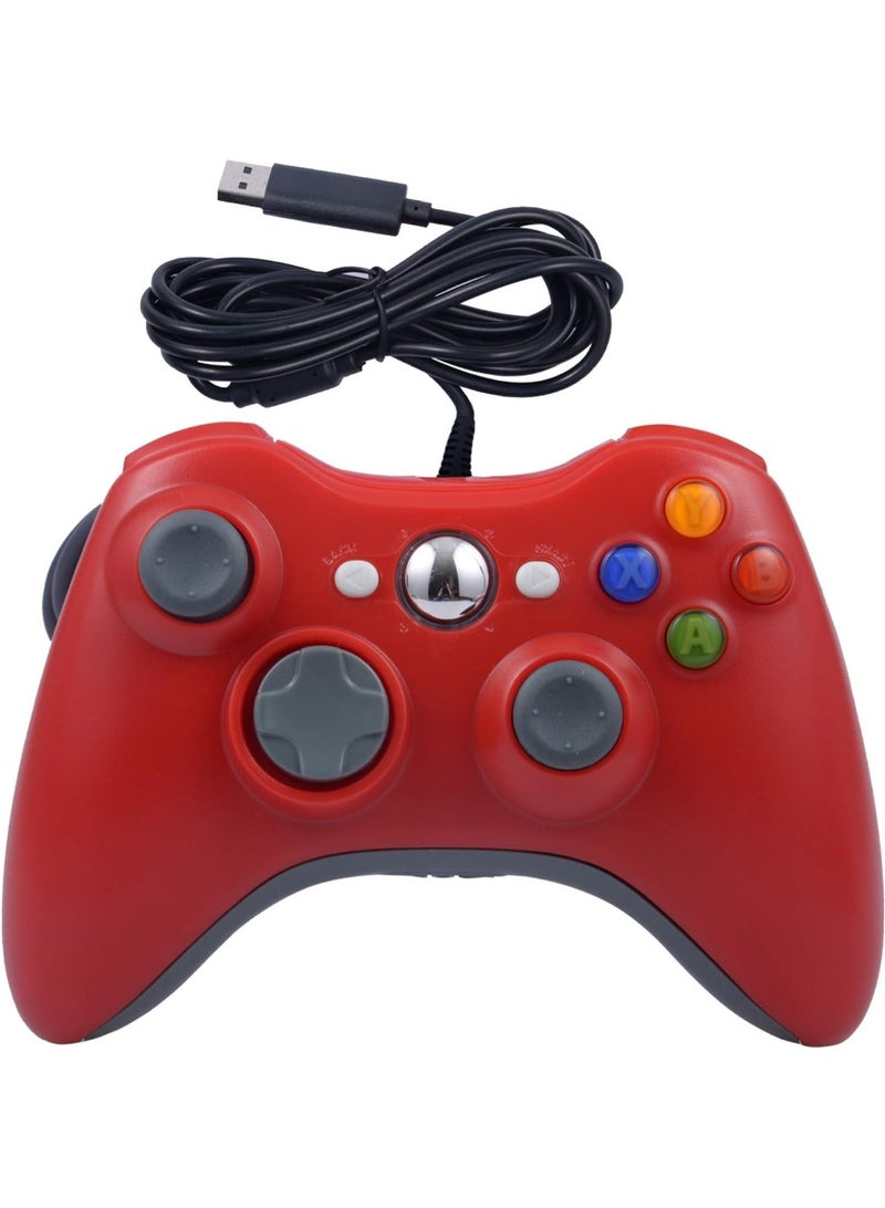 ONE250 USB Wired Game Pad Controller, Compatible with Xbox 360, Xbox 360 Slim, Windows PC - Replacement USB Wired Gamepad (Red) - Image 2