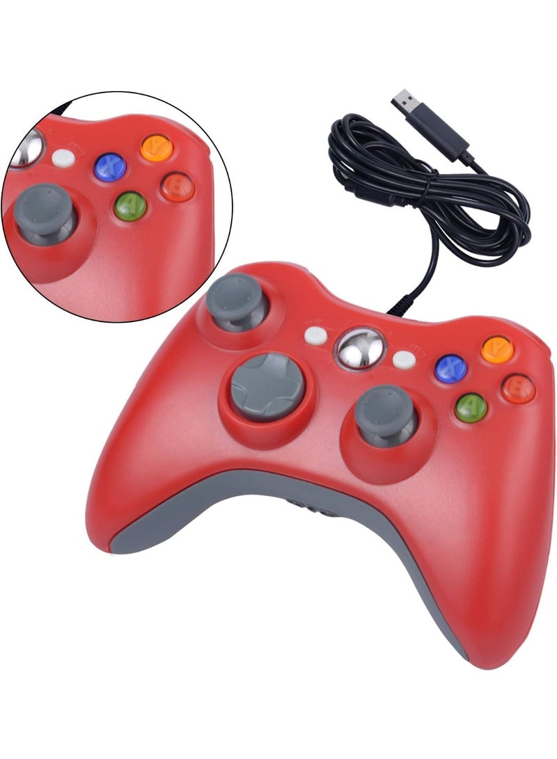ONE250 USB Wired Game Pad Controller, Compatible with Xbox 360, Xbox 360 Slim, Windows PC - Replacement USB Wired Gamepad (Red) - Image 3