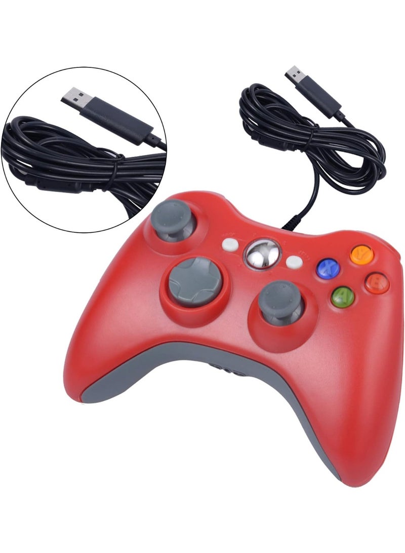 ONE250 USB Wired Game Pad Controller, Compatible with Xbox 360, Xbox 360 Slim, Windows PC - Replacement USB Wired Gamepad (Red) - Image 1
