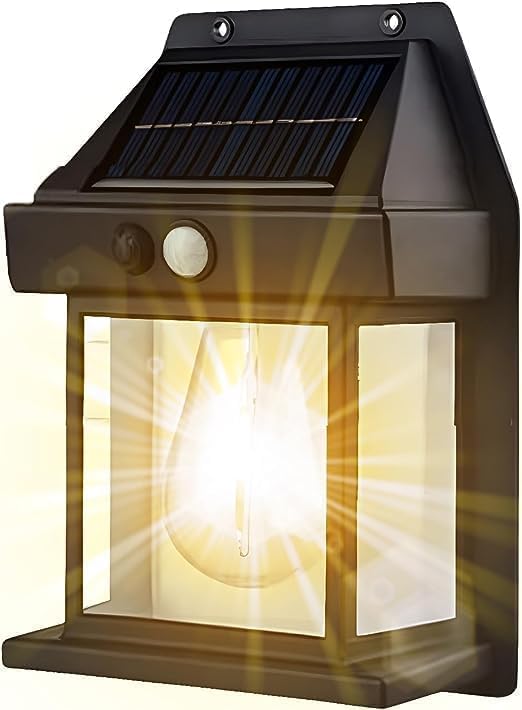TECH LOGO ELECTRONICS NEW night Solar Wall lamp Outdoor Wireless Dusk to Dawn Porch Lights Fixture Solar Wall Lantern with 3 Modes Motion Sensor Waterproof Exterior Lighting with Clear Panel warm white 6 - Image 1