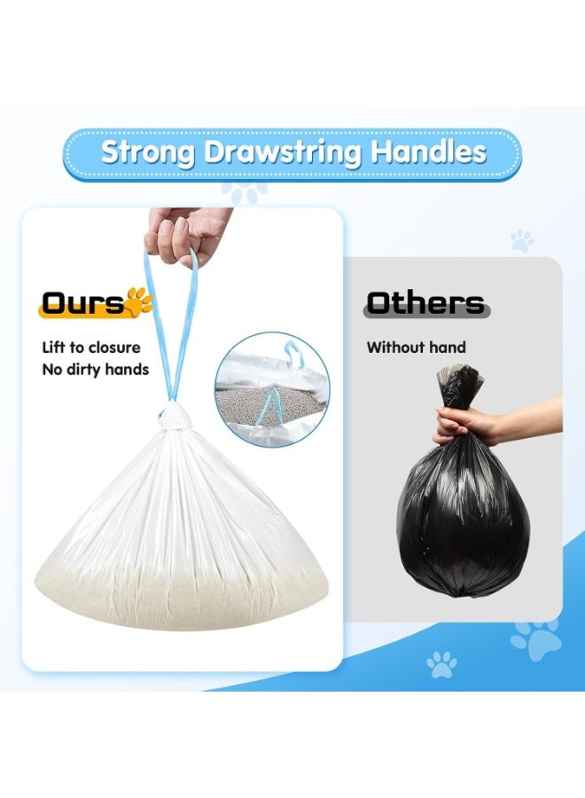 Wownect Self-Cleaning Cat Litter Box, Drawstring Cat Litter Box Liners, 3 Rolls Waste Drawer Liners Bags Replacement Compatible with Self-Cleaning Litter Box Robot Cat Litter Waste Receptacles Bags - Image 2