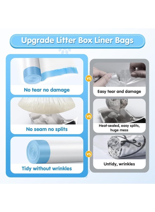 Wownect Self-Cleaning Cat Litter Box, Drawstring Cat Litter Box Liners, 3 Rolls Waste Drawer Liners Bags Replacement Compatible with Self-Cleaning Litter Box Robot Cat Litter Waste Receptacles Bags - Image 4