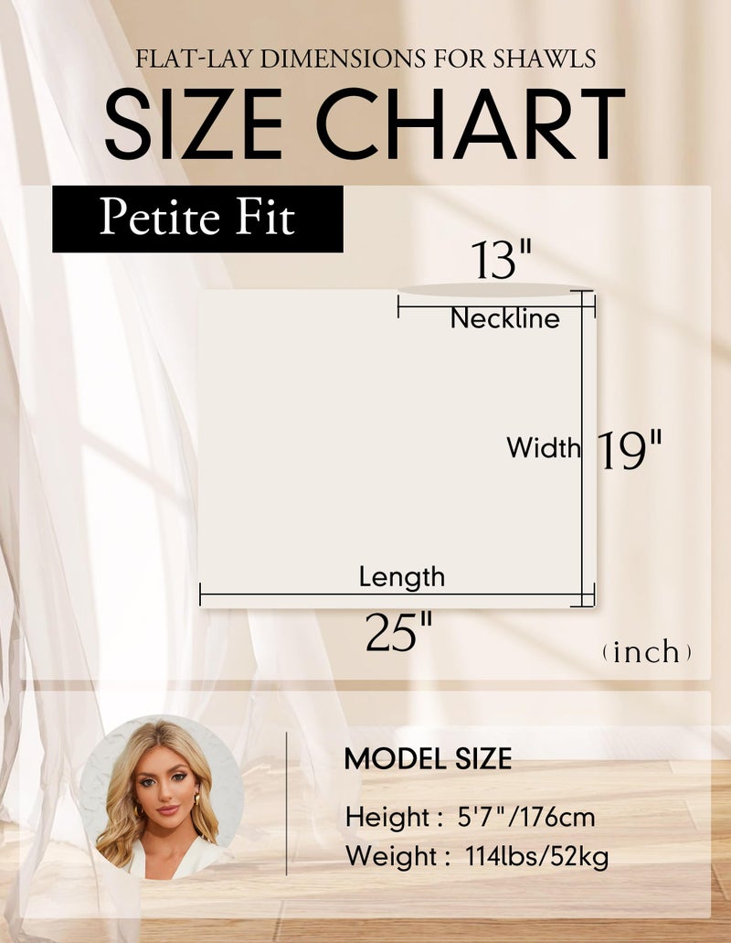 PULI Women Capri Poncho Sweater Petite Cropped Versatile Shawl Slender Frame Fit Soft Knit Wraps Cowl Neck Short Tops ivory white - Image 4