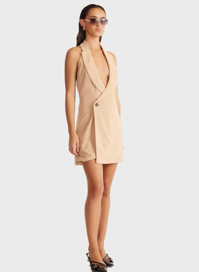 SNDYS Halter Blazer Dress