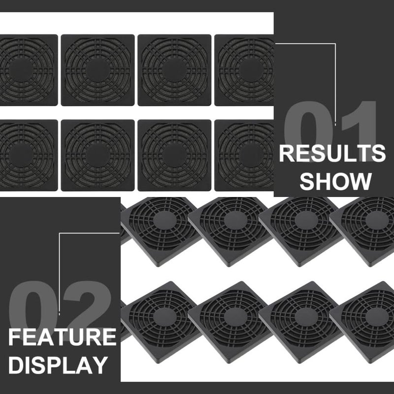 10 Pcs Computer Mesh Fan Cover 5x5x0.5cm Chassis Grill Filter for Case - Image 3