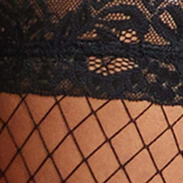 آن سمرز Ann Summers Lace Top Fishnet Hold Ups Black