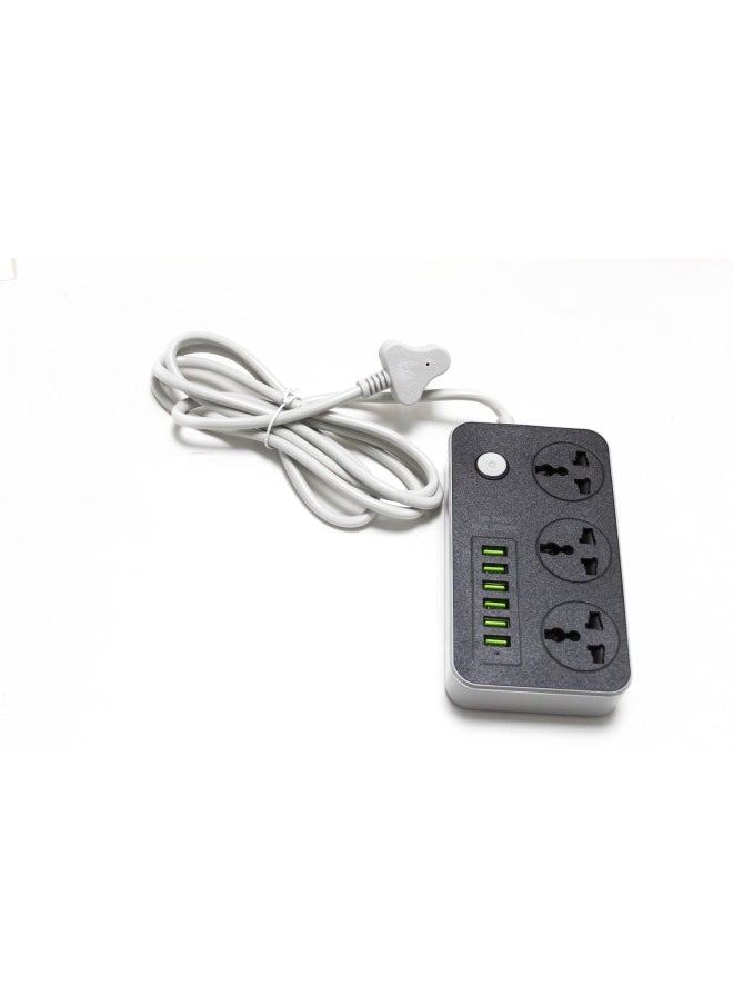 SKY-TOUCH SKY-TOUCH Power Strips Extension Cord 3 Outlets, Power Socket with 5USB + 1PD Universal Charging Socket with 2M Bold Extension Cord  - Image 2