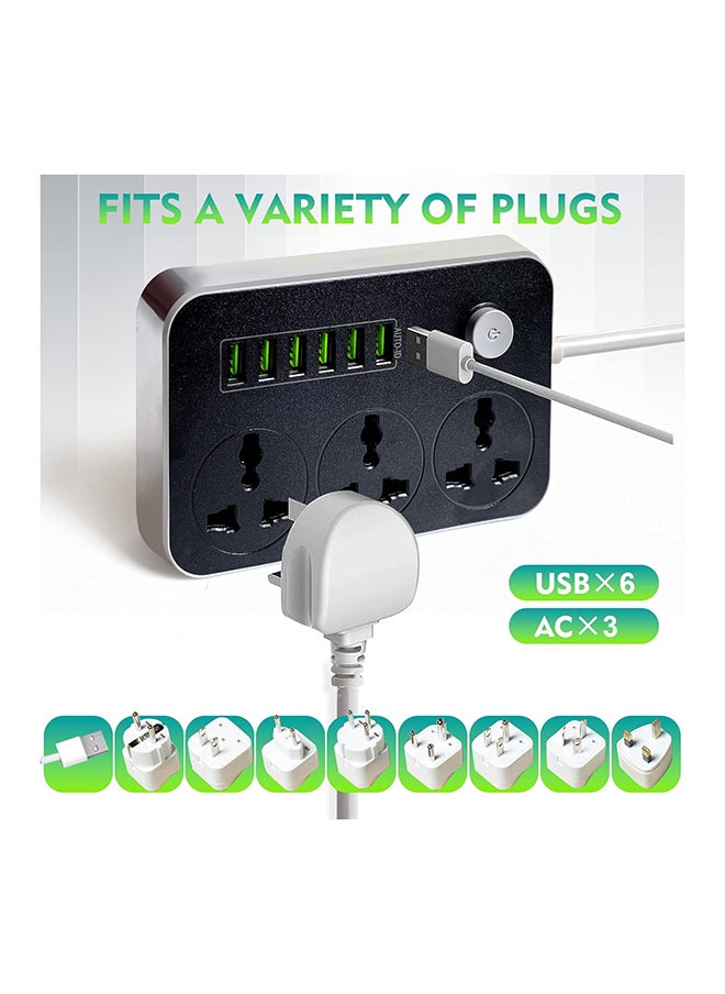 SKY-TOUCH SKY-TOUCH Power Strips Extension Cord 3 Outlets, Power Socket with 5USB + 1PD Universal Charging Socket with 2M Bold Extension Cord  - Image 4