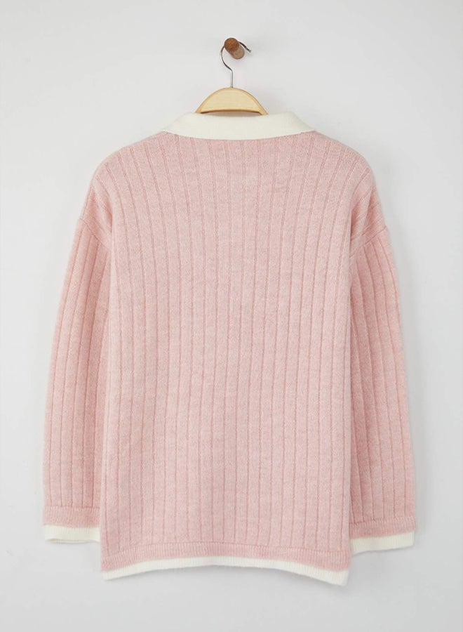 trendyol Powder Color Block Ribana/Camisole Knitwear Sweater - Image 5