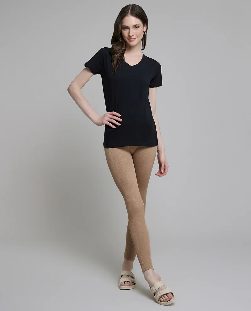R&B Solid T-Shirt With V-Neck And Short Sleeves