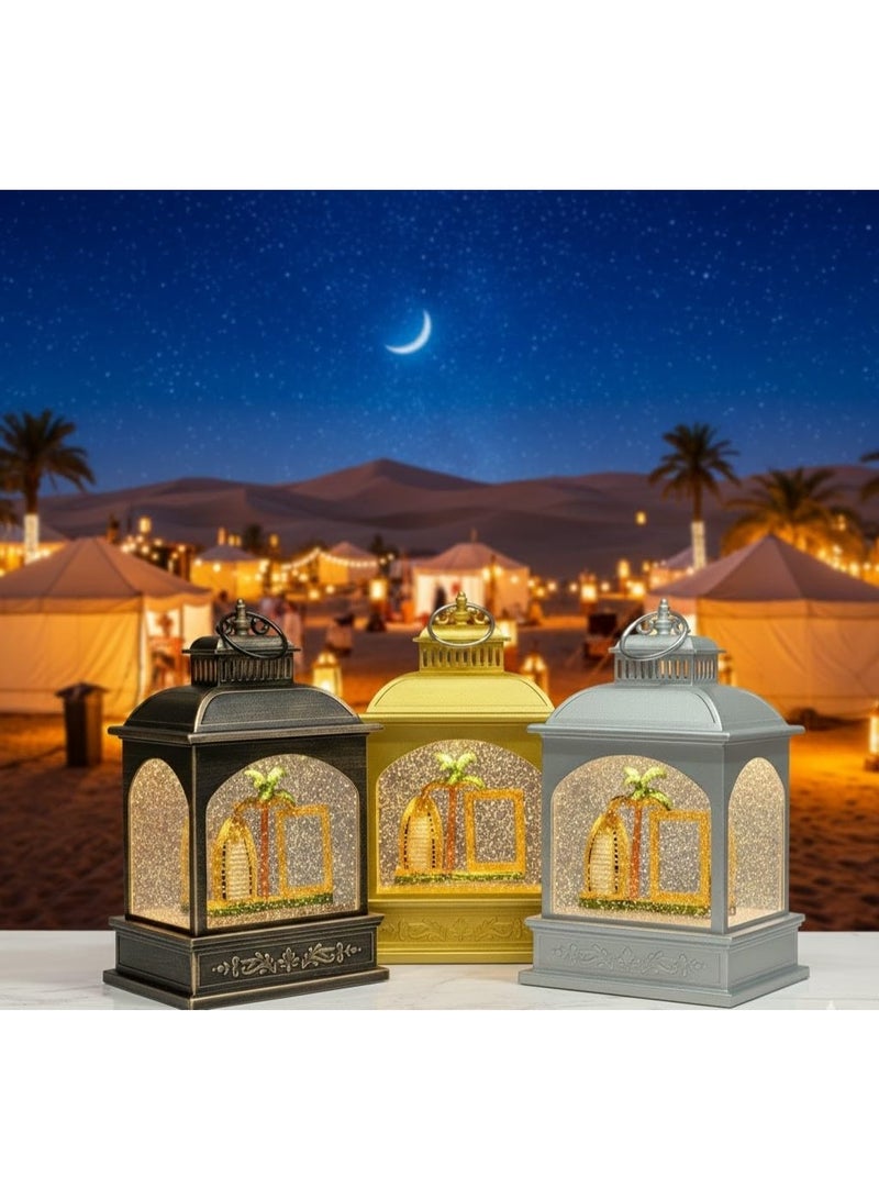 DYD Dubai Water Globe Lantern – LED Wind Lamp with Burj Al Arab, Dubai Frame & Palm Tree | Flat Decorative Globe Light for Home & Gift Bronze, GMXDB002-4 By DYD Delights - Image 5