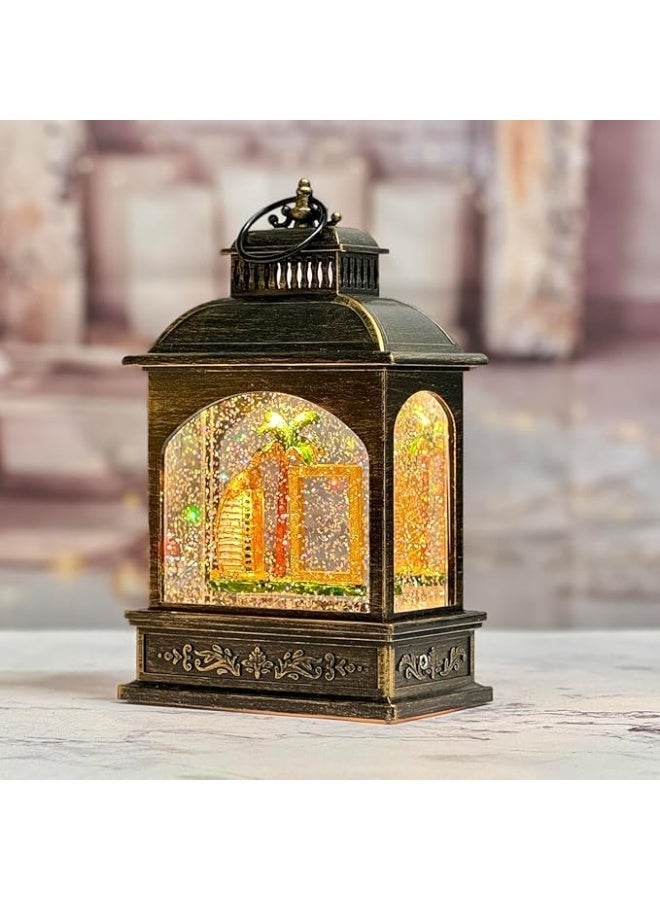 DYD Dubai Water Globe Lantern – LED Wind Lamp with Burj Al Arab, Dubai Frame & Palm Tree | Flat Decorative Globe Light for Home & Gift Bronze, GMXDB002-4 By DYD Delights - Image 4