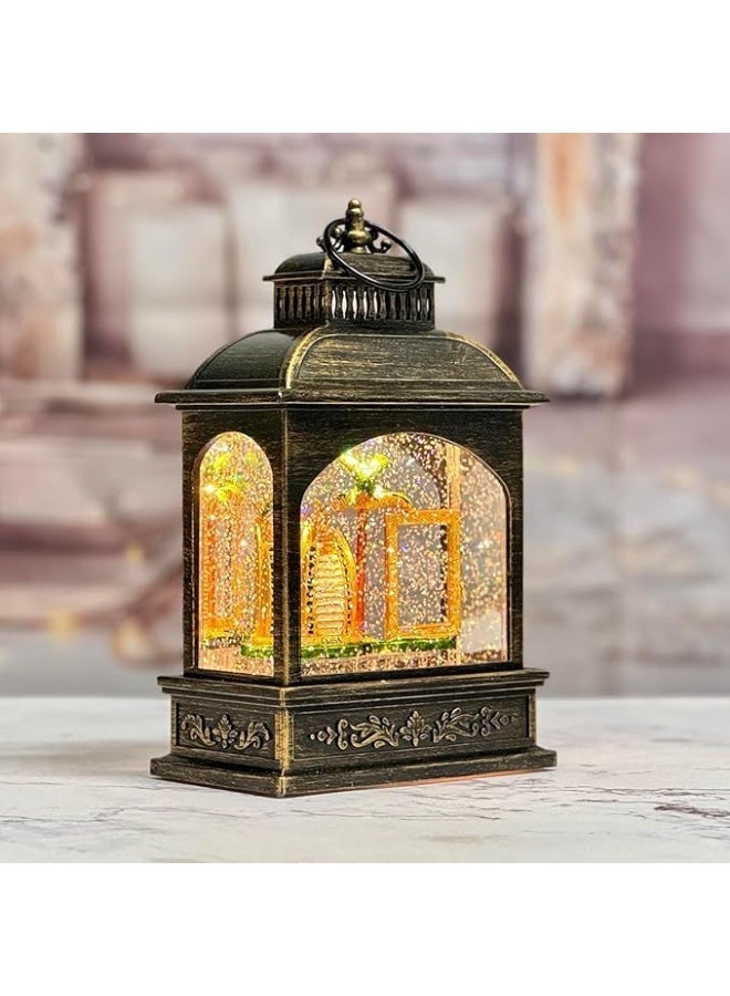 DYD Dubai Water Globe Lantern – LED Wind Lamp with Burj Al Arab, Dubai Frame & Palm Tree | Flat Decorative Globe Light for Home & Gift Bronze, GMXDB002-4 By DYD Delights - Image 2