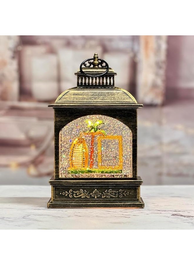 DYD Dubai Water Globe Lantern – LED Wind Lamp with Burj Al Arab, Dubai Frame & Palm Tree | Flat Decorative Globe Light for Home & Gift Bronze, GMXDB002-4 By DYD Delights - Image 3