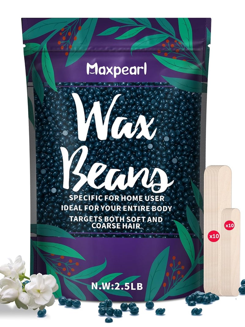 Maxpearl Wax Beads for Hair Removal 25lb Hard Wax Beans Refill Bag for Brazilian Bikini Face Eyebrows Underarms Arms Chest Back Legs Coarse Body Hair Specific