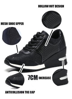 Generic High-heeled women's casual sports shoes with lightweight and stylish height-increasing soles, casual women's shoes with a hidden height design, suitable for dancing, lightweight and comfortable, and featuring a lace-up design.  - Image 5