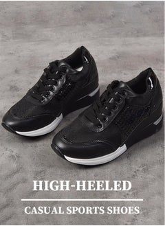 Generic High-heeled women's casual sports shoes with lightweight and stylish height-increasing soles, casual women's shoes with a hidden height design, suitable for dancing, lightweight and comfortable, and featuring a lace-up design.  - Image 2