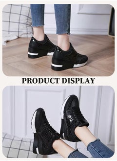 Generic High-heeled women's casual sports shoes with lightweight and stylish height-increasing soles, casual women's shoes with a hidden height design, suitable for dancing, lightweight and comfortable, and featuring a lace-up design.  - Image 4
