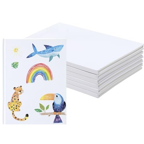 EOOUT 6 Pack White Hardcover Blank Book 6x8 Inch, 40 Pages Hardcover Blank Book for Kid to Write Stories Draw Sketch, Unlined Thick Perforated Pages - Image 1