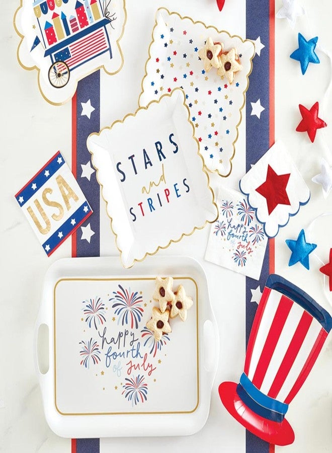 Slant Collections Bamboo Serving Tray, 16.5" x 11.5", Fireworks 4th of July - Image 2
