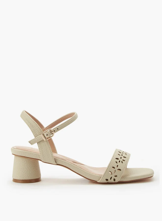 Celeste Women Cutout Design Block Heel Sandals