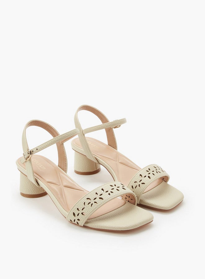 Celeste Women Cutout Design Block Heel Sandals - Image 3