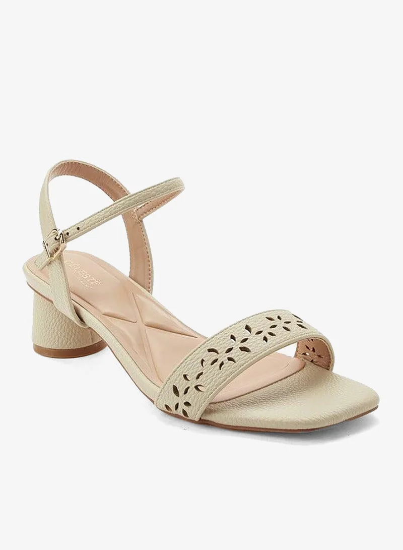 Celeste Women Cutout Design Block Heel Sandals