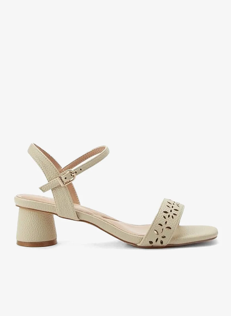 Celeste Women Cutout Design Block Heel Sandals