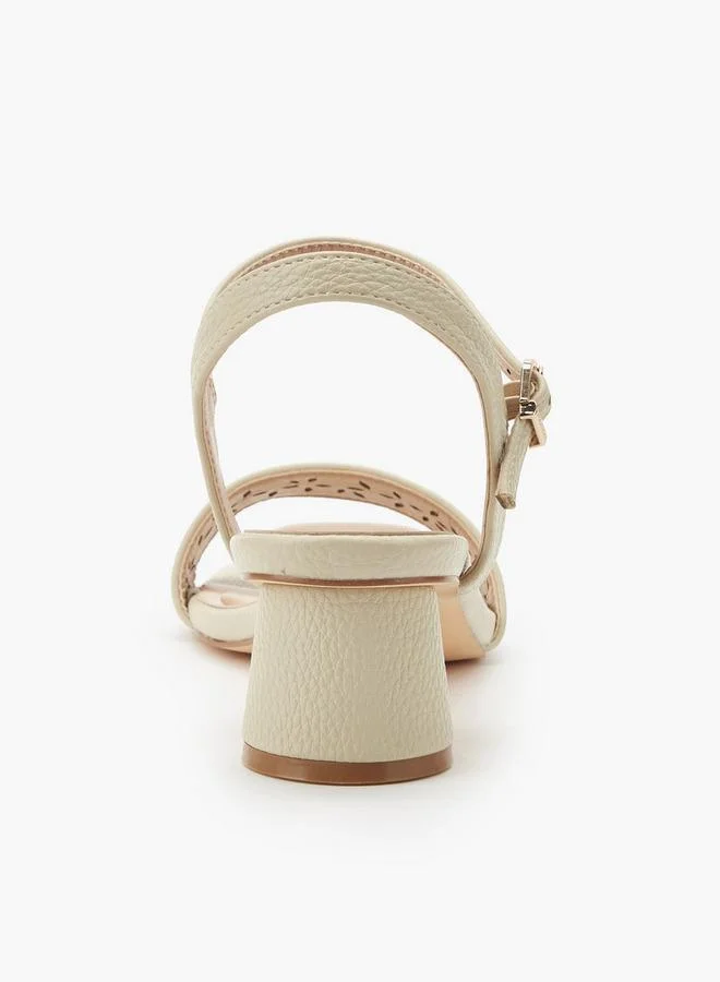 Celeste Beige Women Cutout Design Block Heel Sandals for Women | Best Price UAE