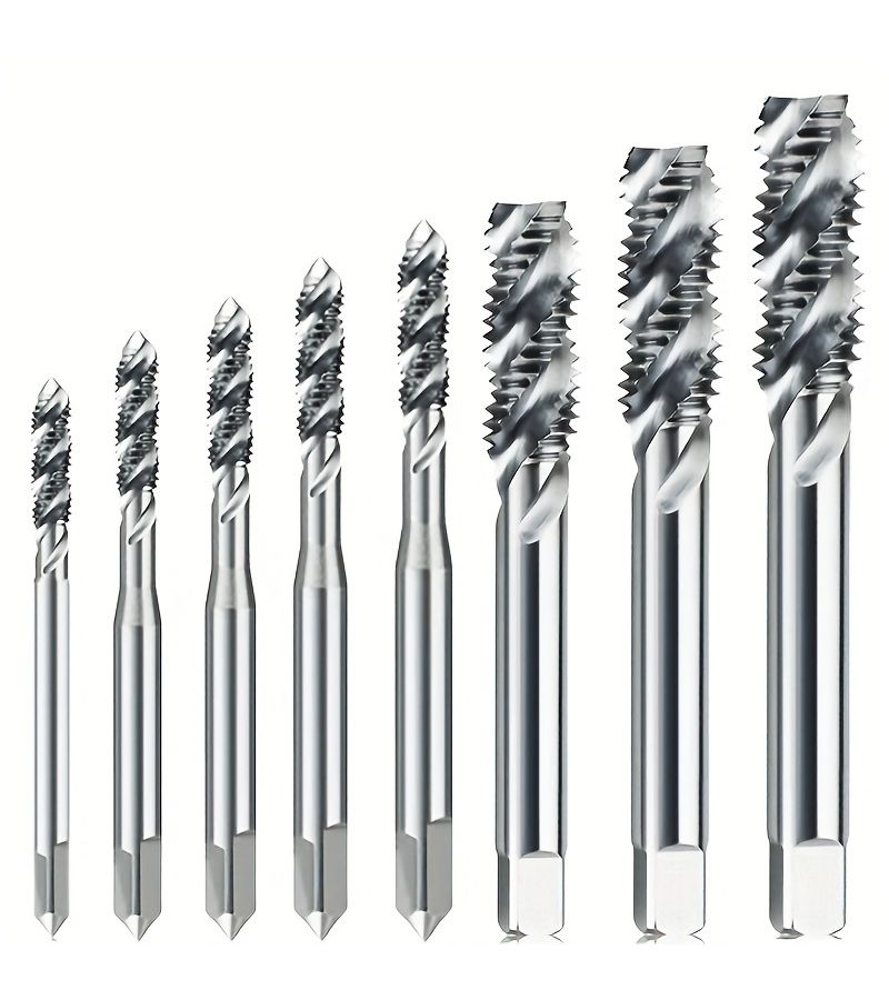 8pcs M2 To M12 HSS Machine Spiral Fluted Tap Set - Image 3