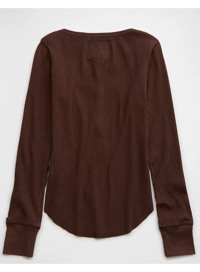 آري من امريكان ايجل Aerie Essential Henley Layering T-Shirt