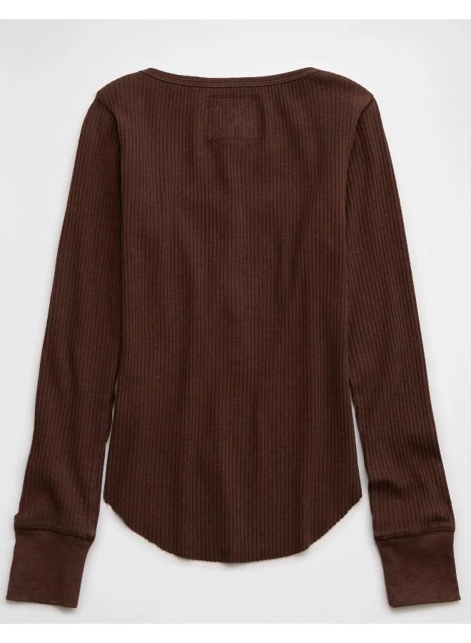 آري من امريكان ايجل Aerie Essential Henley Layering T-Shirt