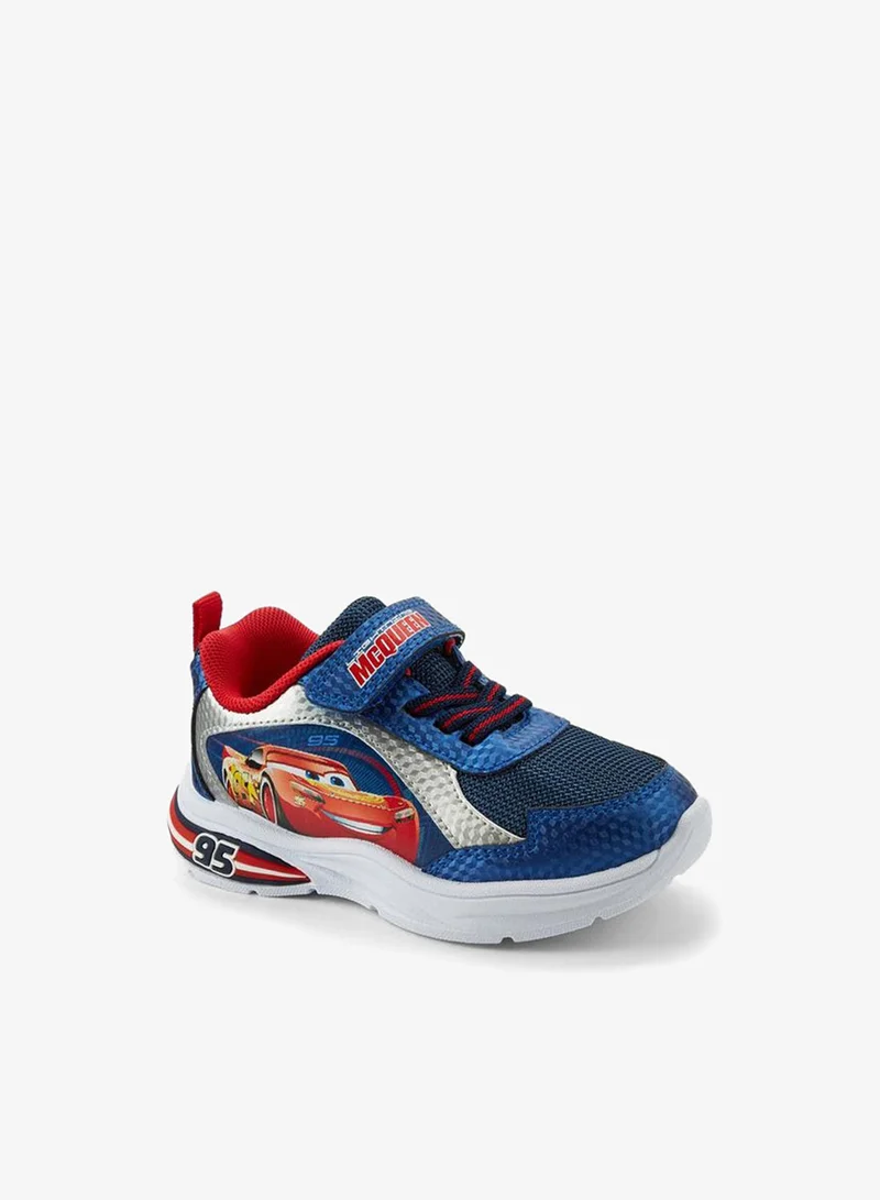 Boys Cars Print Light-Up Ankle School Sneakers