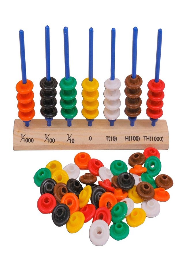 SquareDrop Decimal Abacus 70 Beads with 7 Wire - Place of Value - Mathematics - Geometry Brain Boosting Mathematical Activities for Age 5+ Years Old Kids - Do It Yourself Mathematics Activity Kit - Image 1