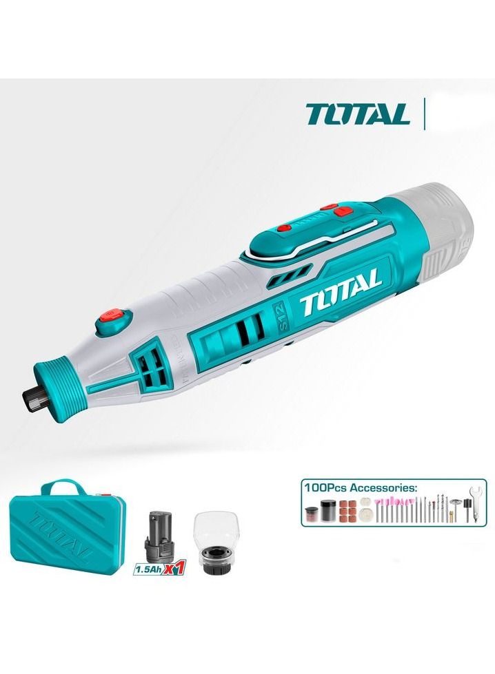 توتال TOTALTMGLI12011 مطحنة ليثيوم أيون مع 1 قطعة حماية آمنة و 100 قطعة ملحقات سرعة 8000-32000 دقيقة  - Image 1