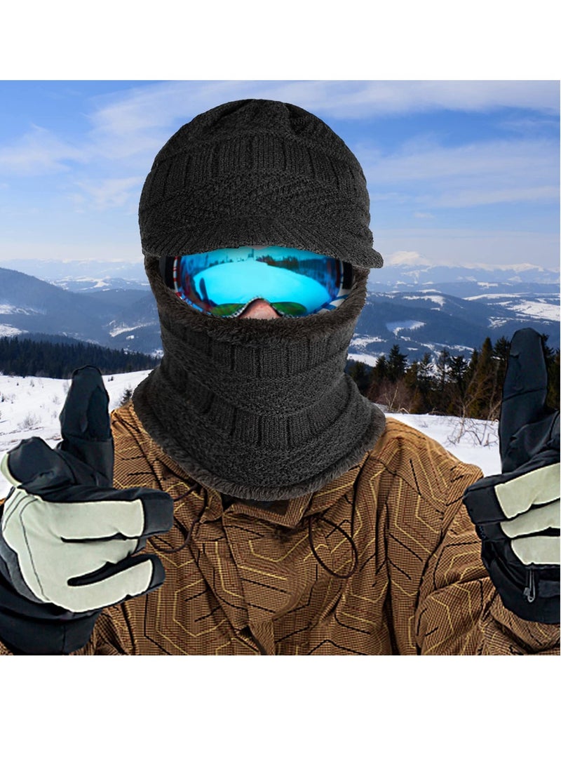 Generic 2Pcs Balaclava Mask Warm and Stylish Ski Face Mask for Cold Weather Knit Winter Hat Neck Gaiter and Ears Cover for Men and Women for Outdoor Running Sports Cycling Fishing Skiing - Image 5