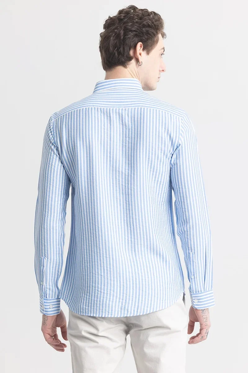 SNITCH Blue Stripehaven Light Blue Stripe Shirt for Men | Best Price UAE