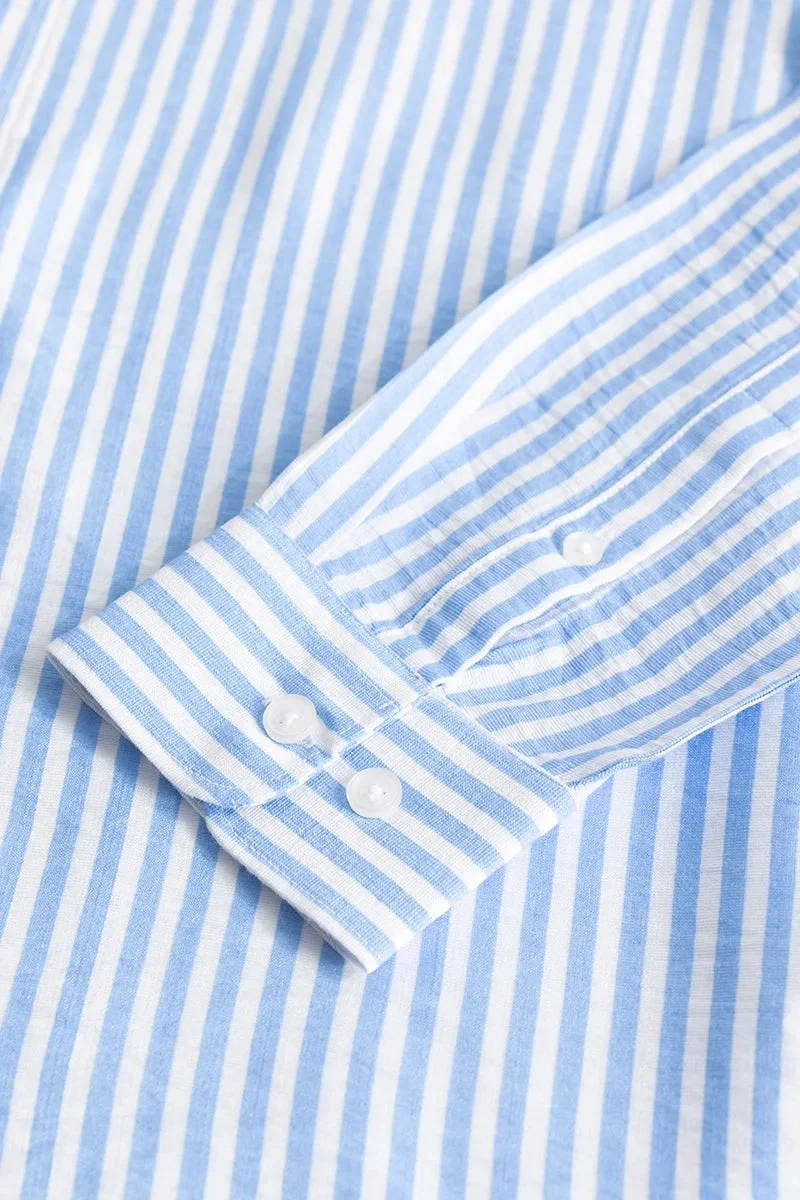 SNITCH Blue Stripehaven Light Blue Stripe Shirt for Men | Best Price UAE