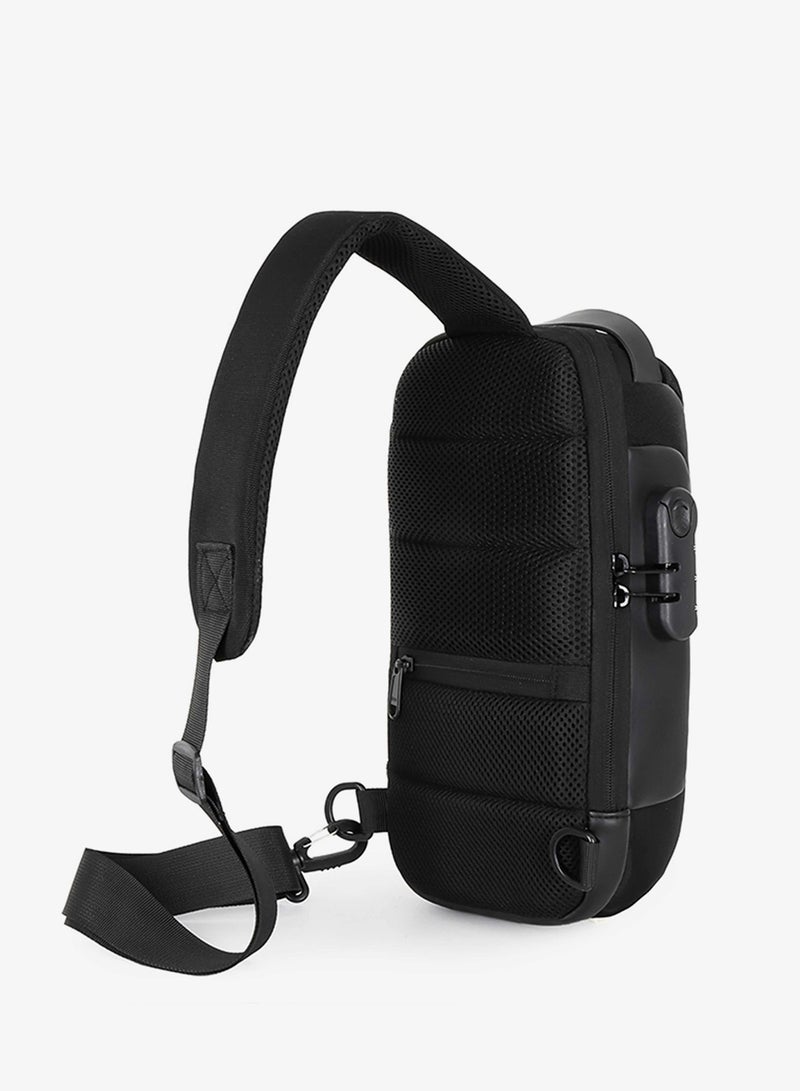 هايك Hike Unisex Crossbody Bag Water Resistant Anti-Theft Shoulder Bag with Built in USB Port and 3-Digit Combination lock for Business Travel Outdoor Shopping, HKSBYG-BLACK - Image 3